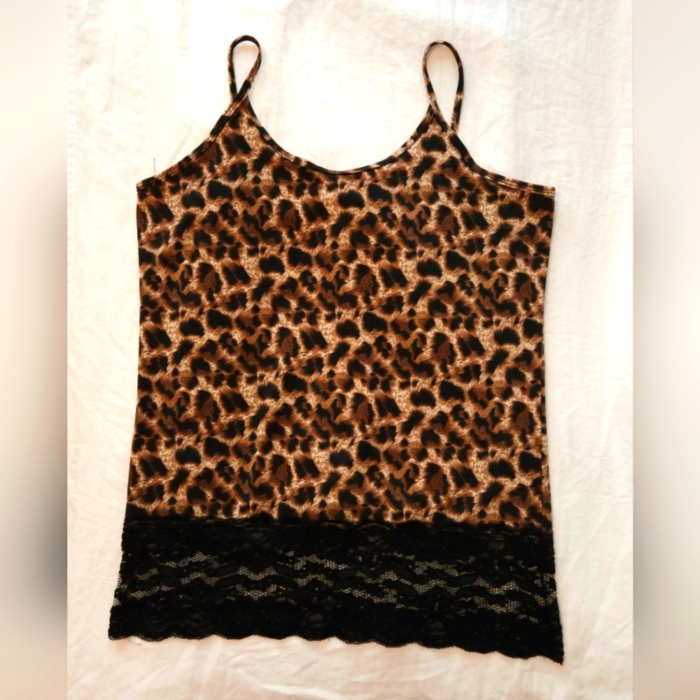 Leopard and Lace Cami XL